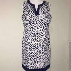 Amanda Lane Dark Blue & White Sleeveless Dress-XLP